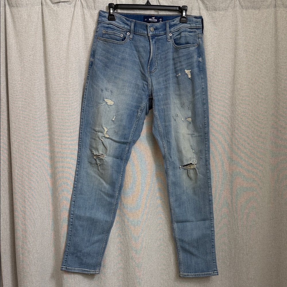 Hollister Light Blue Distressed Men Jeans